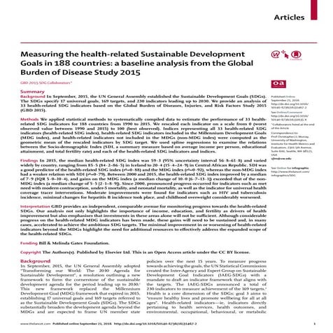 Regional Development and Global Health Indicators | PDF