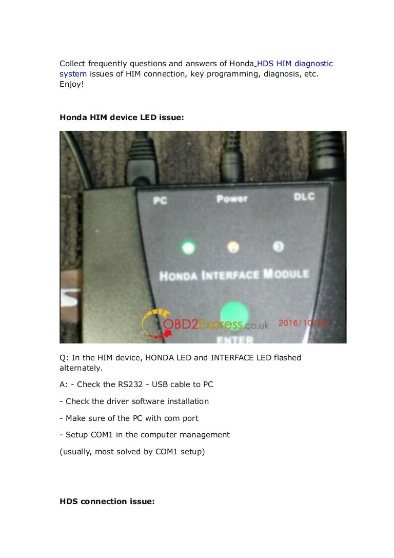 Сканер хонда hds
