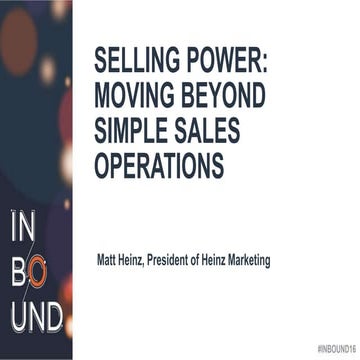 Selling Power: Moving Beyond Simple Sales Operations to Sales Enablement