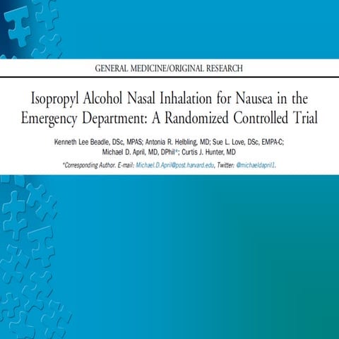 2016.7.29 吐気に対するイソプロピルアルコール吸入の効果