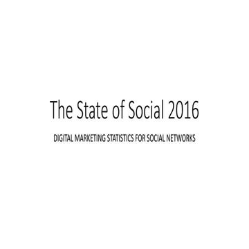 Collection of Statistics Social Networks 2016