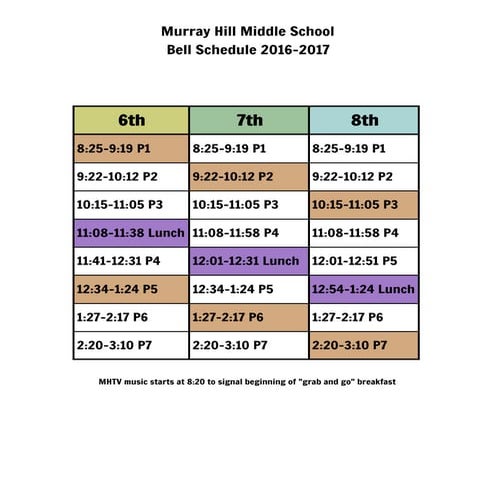 2016 17 bell schedules
