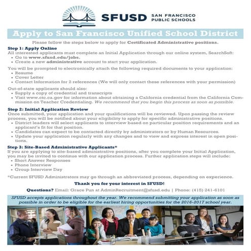 2016-2017 SFUSD Admin Application Process