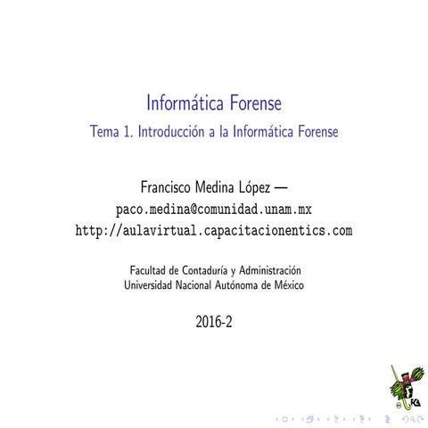Tema 1, Introducción a la Informática Forense