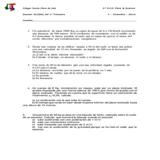 2016 2017. 4º eso f&amp;q . examen ...