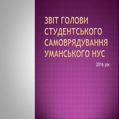 Звіт голови студенського самоврядування УНУС 2016 2017