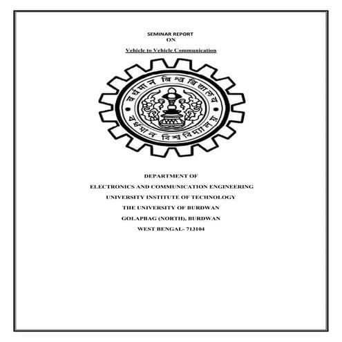 V2V- Vehicle to Vehicle Communication