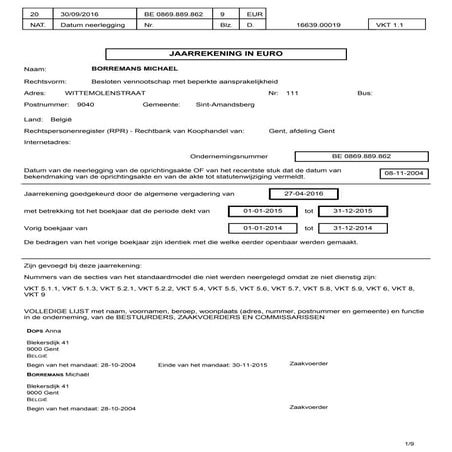 BVBA kunstschilder Michaël Borremans boekt superwinst