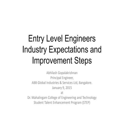 Entry Level Engineers