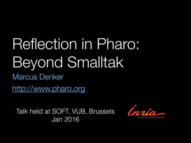 Reflection in Pharo: Beyond Smalltak