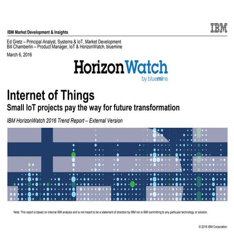Internet of Things:  Trends to Watch in 2016
