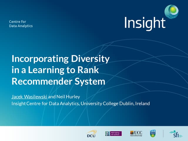 Incorporating Diversity in a Learning to Rank Recommender System