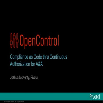 OpenControl Overview - Joshua McKenty