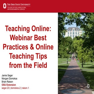 Webinar Best Practices and Online T...