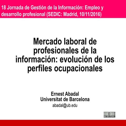 Mercado laboral de profesionales de la información