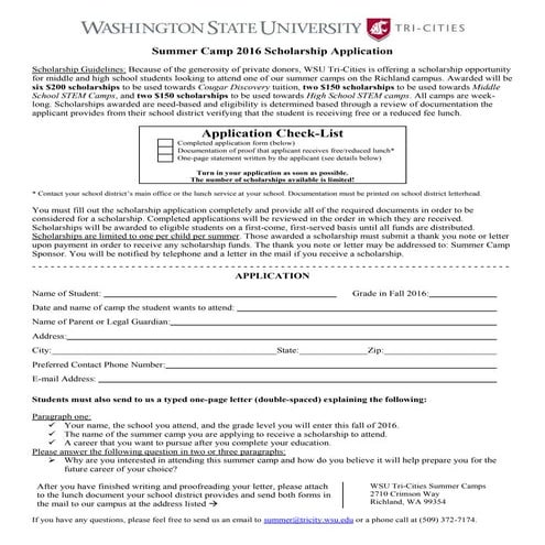 2016 summer-camp-scholarship-application-form | PDF
