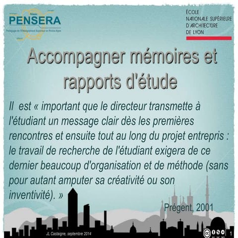 Accompagner mémoires et rapports d'étude en école d'architecture