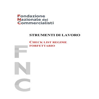 Check List Regime Forfettario 2016