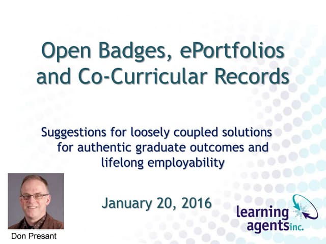 Open Badges, ePortfolios and Co-Curricular Records