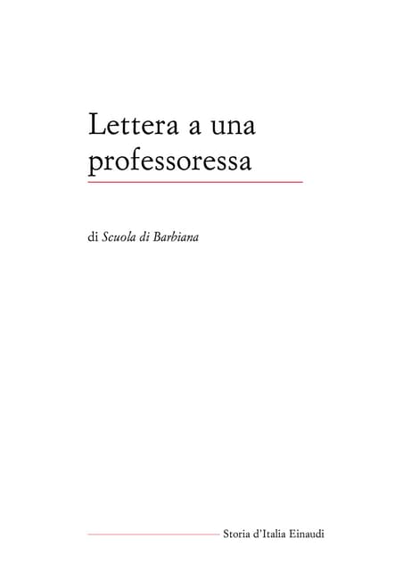 Lettera a una professoressa