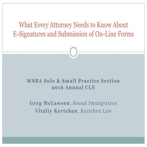 Ethics of Online Forms and E-Signatures for Attorneys