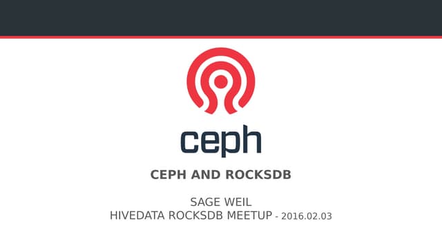Ceph and RocksDB