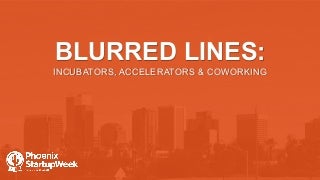 Blurred Lines: Incubators, Accelerators and Coworking