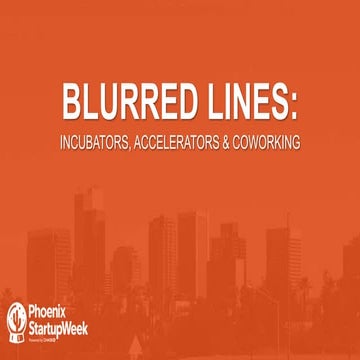 Blurred Lines: Incubators, Accelerators and Coworking
