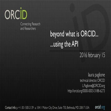 ORCID API | PPTX