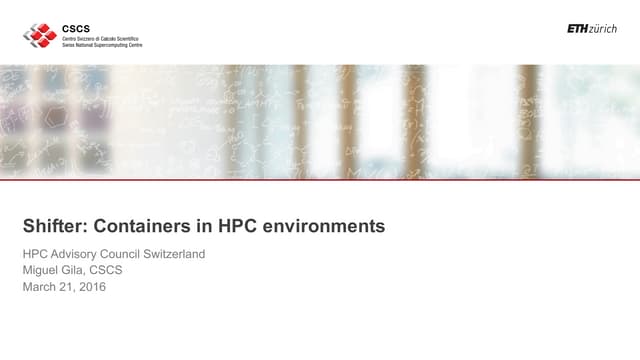 Shifter: Containers in HPC Environments