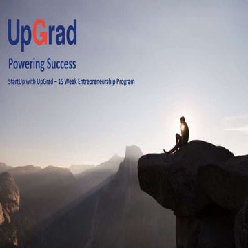 StartUp with UpGrad Webinar Presentation