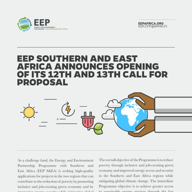 Energy & environment partnership(eep)southern & east africa | PDF