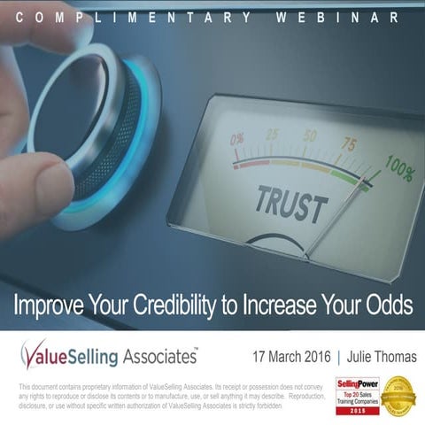 Improve Your Credibility to Increase Your Odds