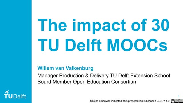 #OEGlobal - Impact of MOOCs