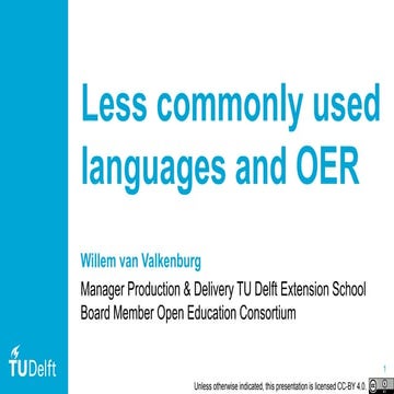 #OEGlobal Less commonly used languages and OER