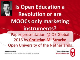 Is Open Education a Revolution or are MOOCs only marketing instruments?