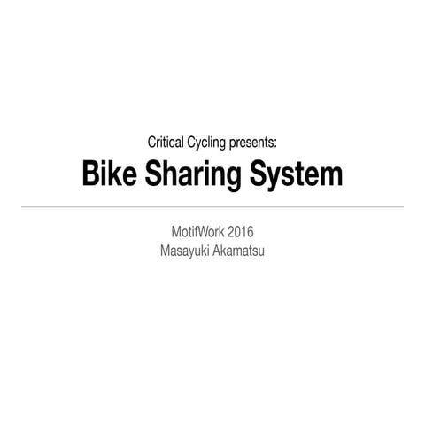 Bike Sharing System | PDF