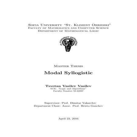 Modal Syllogistic - Master Thesis