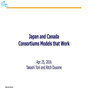 Japan and Canada Consortium Model that Work