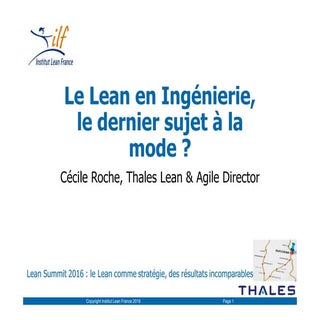 Le Lean en ingénierie par Cécile Ro...