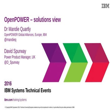 OpenPOWER Solutions overview session from IBM TechU Rome - April 2016