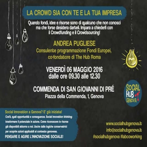 Seminari di Social Hub Genova: La Crowd sia con te e la tua impresa