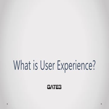 What is User Experience?