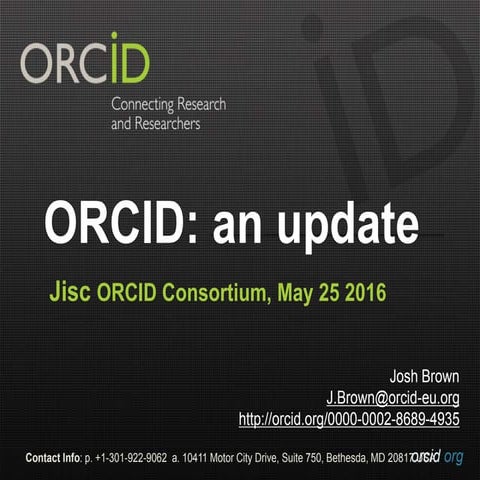 ORCID: an update