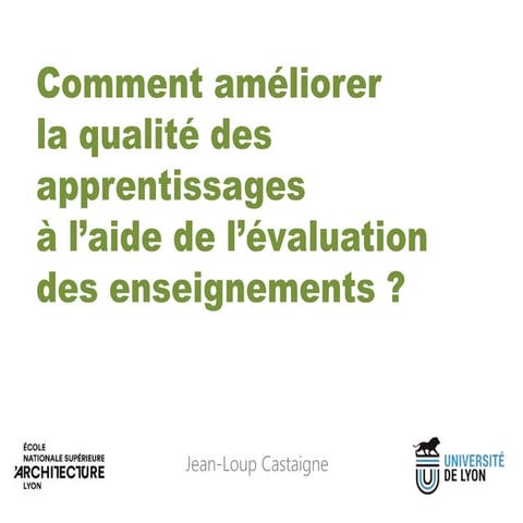 Comment améliorer la qualité des apprentissages à l’aide de l’évaluation des ...