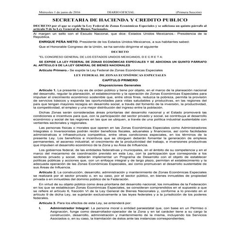 Las Zonas Económicas Especiales de México | PDF