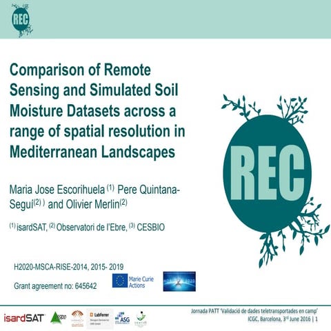 Comparison of remote sensing soil moisture dataset across a range of spatial ...