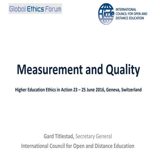 Higher education: measurement and quality - ethics
