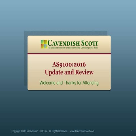 AS9100:2016 Update and Review