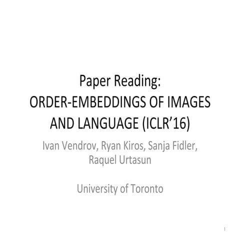 論文輪読: Order-Embeddings of Images and Language
